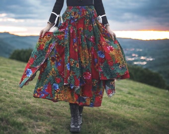 Linen Maxi Skirt, medieval skirt, renaissance skirt, edwardian skirt, cottagecore skirt, flairy skirt, retro skirt, romantic skirt