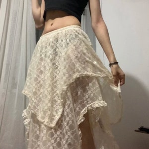 Fairy Grunge Skirt, Fairycore skirt, Medieval skirt, Renaissance skirt, ren faire skirt, Boho skirt, tulle skirt, chiffon skirt image 6