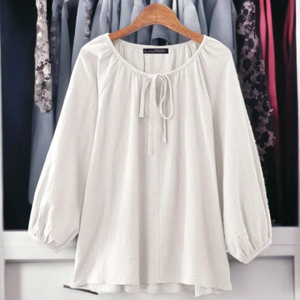 Cotton Renaissance Blouse, Medieval Blouse, Viking Shirt, Vampire Shirt, Victorian Bluse, Pirate shirt, Edwardian Blouse