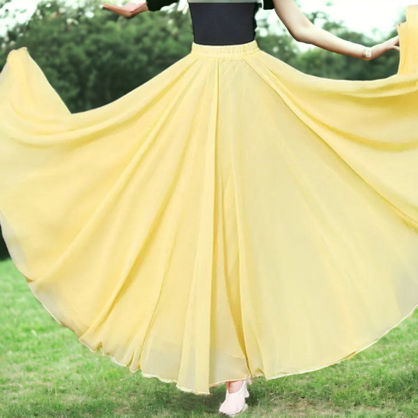 Chiffon Maxi Skirt, dance skirt, renaissance skirt, long skirt, edwardian skirt, cottagecore skirt, flairy skirt, wide skirt, romantic skirt