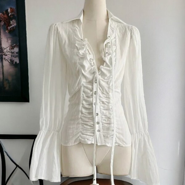 Renaissance Blouse, Fairycore blouse, Medieval Blouse, Y2K blouse, grunge blouse, Cottage Core Blouse, Victorian Bluse, Pirate shirt