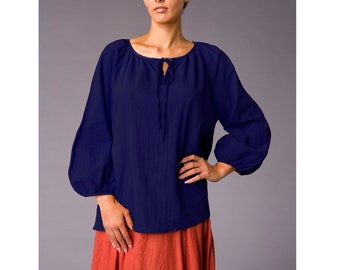 Cotton Renaissance Blouse, Medieval Blouse, Viking Shirt, Vampire Shirt, Victorian Bluse, Pirate shirt, Edwardian Blouse
