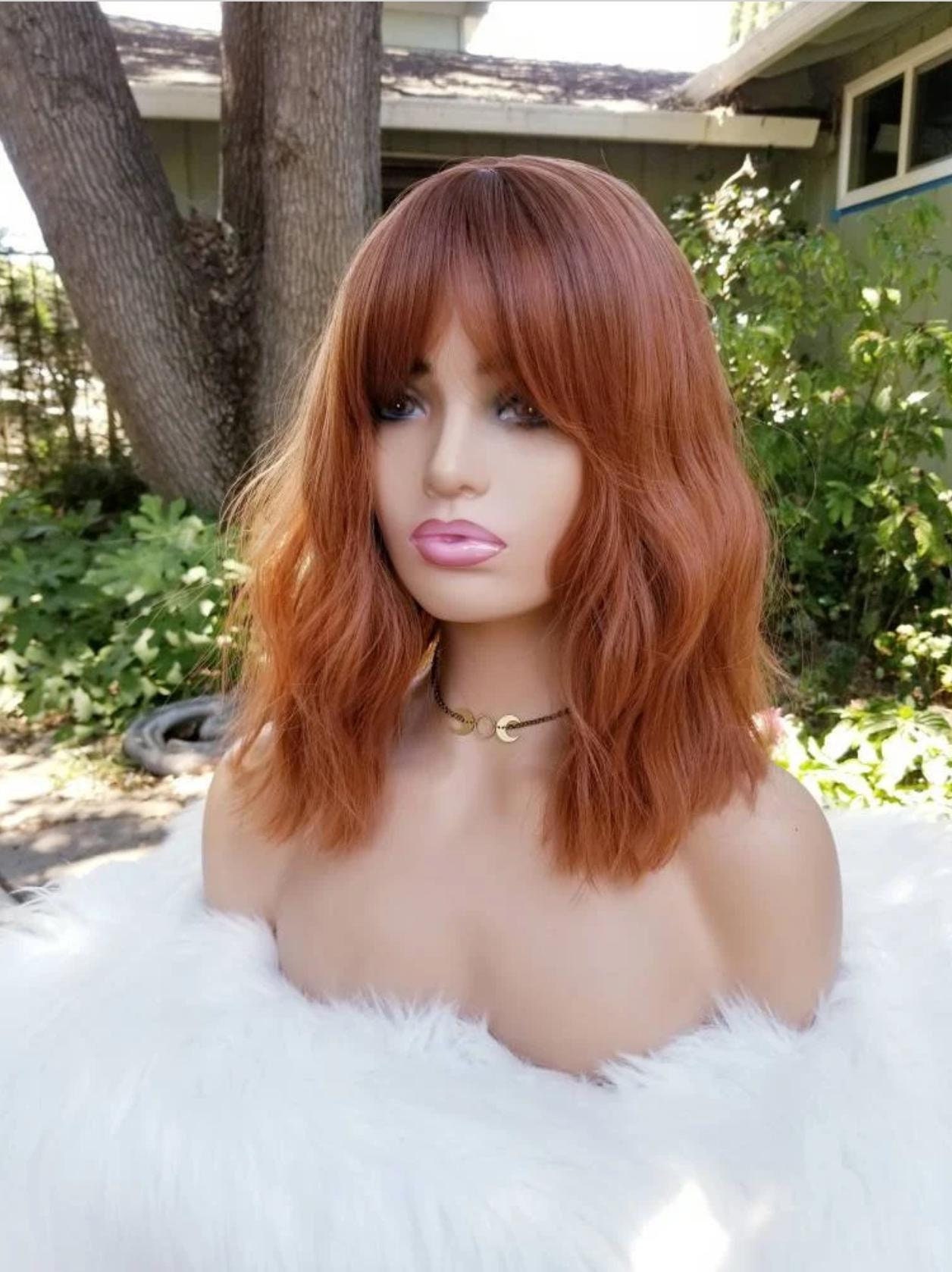 Auburn color wig with bangs nevermindyrhead-women-auburn-  main image 2