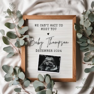 Annuncio di gravidanza digitale semplice e minimalista, annuncio di nascita boho neutro rispetto al genere, modello moderno modificabile per la presentazione del bambino sui social media