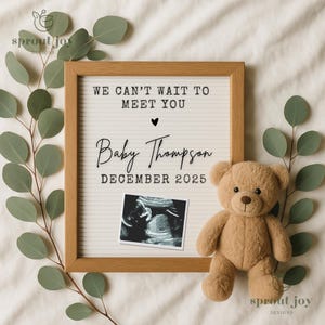 Simple Minimalist Pregnancy Announcement Digital, Gender Neutral Boho Baby Announcement, Modern Editable Social Media Baby Reveal Template