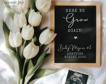 Anúncio de bebê digital número 3, grande final, anúncio chocante da terceira gravidez, revelação de uma família de 5 pessoas nas redes sociais, modelo editável