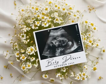 Annuncio di gravidanza semplice, digitale, genere neutro, moderno, estetica, minimalista, social media, modello modificabile per l'annuncio del bambino