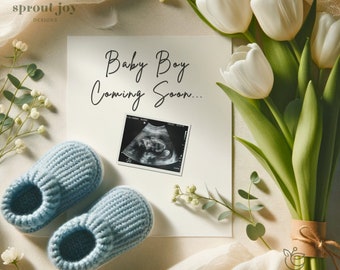 It's a Boy Pregnancy Announcement Digital, Simple Editable Baby Boy Announcement Digital, Little Bro Social Media Grandparents Gender Reveal
