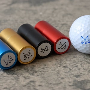 Personalisierter benutzerdefinierter Name Golfball Stempel, Golfball Marker, Farbtintenball Stempel Zubehör, Golfer Sport Geschenke für ihn, Geburtstagsgeschenke