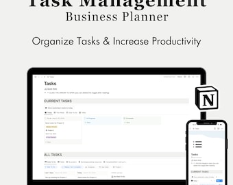 Task Management Dashboard Notion Template, Work Dashboard, Business Planner, To Do, Planner, Daily Schedule, Project Planner, Aesthetic