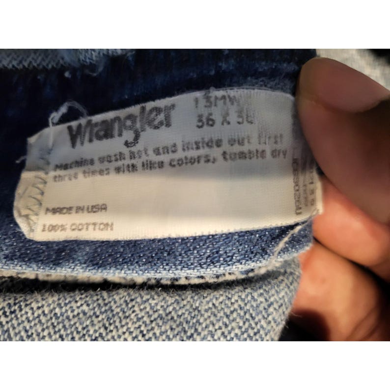 Vintage Wrangler Jeans Mens 36x30 Blue Denim Cowboy Western USA Made Workwear image 3