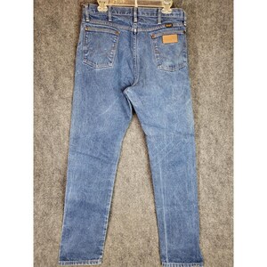 Vintage Wrangler Jeans Mens 36x30 Blue Denim Cowboy Western USA Made Workwear image 2