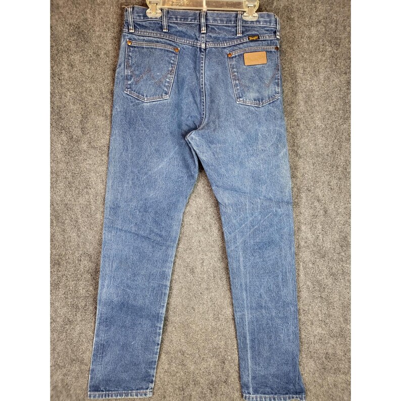 Vintage Wrangler Jeans Mens 36x30 Blue Denim Cowboy Western USA Made Workwear image 2