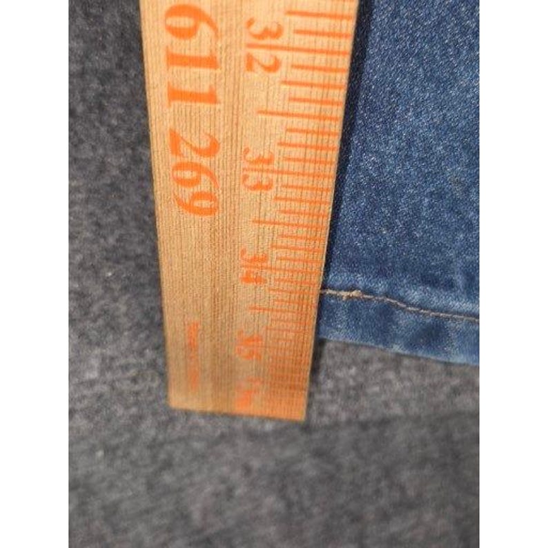 VTG Wrangler Herrjeans 42x36 Blå Denim Klassisk Rak Passform Western Cowboy bild 4