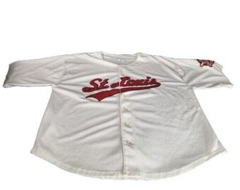 Vintage 90s St Louis Baseball All Star Game 5 Jersey Mens 3XL Function and Future Sportswear Hip Hop Streetwear Sewn Elements Team Red Big