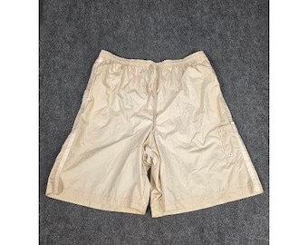Pantaloncini sportivi vintage Wilson da uomo, taglia 4XL, beige, in nylon a rete, con tasca cargo, ideali per il bagno.