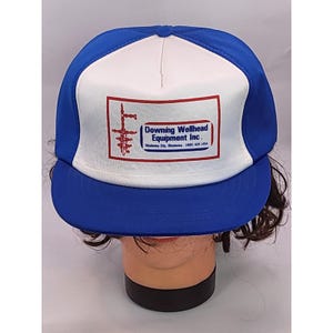 Vintage Downing Wellhead Equipment Inc. Trucker Hat Baseball Cap Snapback 80s