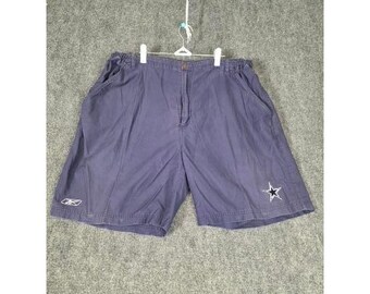 VTG Reebok Dallas Cowboys NFL Mens 3XL Navy Blue Embroidered Logo Twill Shorts