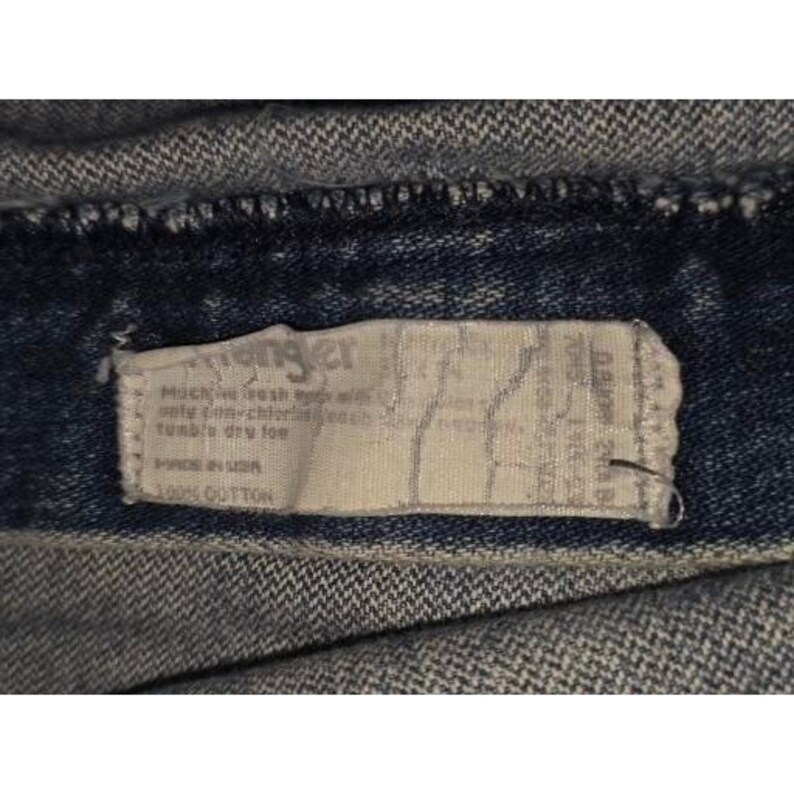 VTG Wrangler Mens Jeans Light Wash Straight Leg Denim Pants Size 36x32 Western image 3