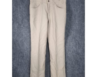 Vintage Men's 70s/80s Grey LEVI'S Action Slacks Polyester USA Made