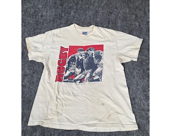 Vintage 90s Rugby The Front Row T Shirt Men Large Hanes Beefy T Made in USA 1991