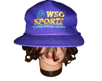 Vintage WSO Sports Rope Snapback Hat Yupoong Purple Embroidered Olympics Casual