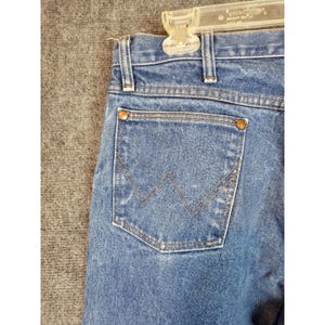 Vintage Wrangler Jeans Mens 36x30 Blue Denim Cowboy Western USA Made Workwear image 5