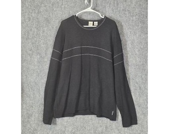 VTG AX Armani Exchange Mens Black Lambswool Crewneck Sweater XL Designer Winter