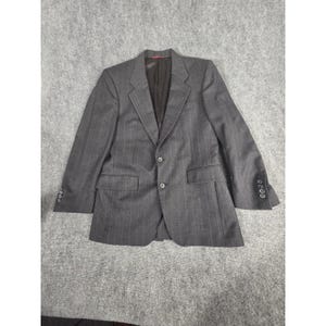 Chaqueta tipo blazer para hombre Jos A Bank, talla 38R, color gris carbón con raya diplomática, pura lana, fabricada en EE. UU.