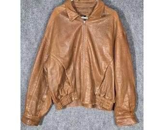 Vintage German Leather Bomber Jacket: 80s Aviator Style, Size L - Etsy
