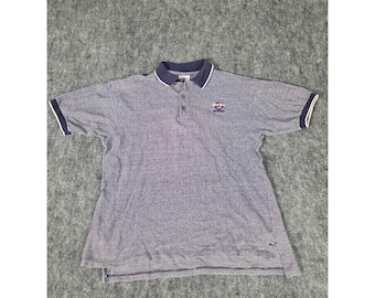 VTG 90s Hard Rock Cafe New Orleans Polo Shirt Mens Medium Purple White Stripe