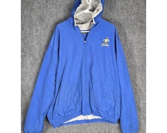 Jaqueta corta-vento com capuz azul Delaware da VTG Gear for Sports, tamanho XL masculino.