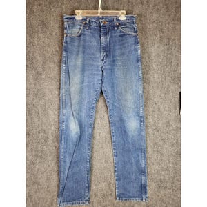 Vintage Wrangler Jeans Mens 36x30 Blue Denim Cowboy Western USA Made Workwear image 1