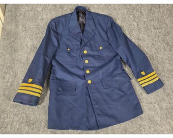 VTG 1985 US Coast Guard Officer Dress Blue Uniform Jacket Commander 42R USCG