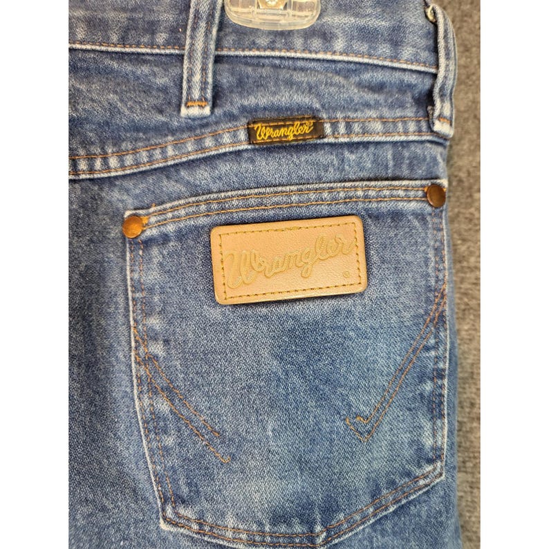 Vintage Wrangler Jeans Mens 36x30 Blue Denim Cowboy Western USA Made Workwear image 4
