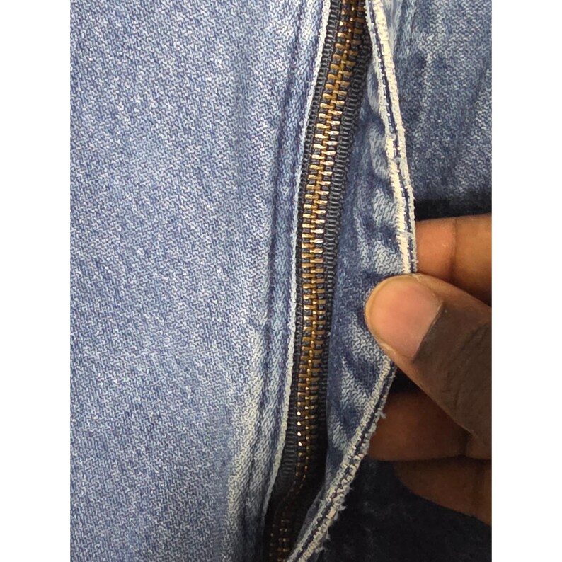 VTG Wrangler Denim Jeans Mens 38x36 Blue Distressed Denim Work Utility Western image 10