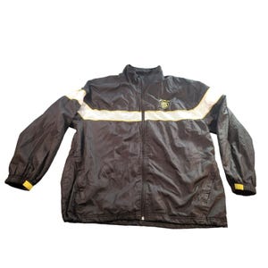 Vintage windjack van de Amerikaanse Nationale Garde voor heren, maat L, met volledige ritssluiting, zwart mesh, militair trainingsjack voor fysieke training, retro streetwear
