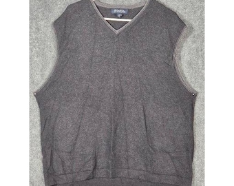 Brooks Brothers Mens V Neck Sleeveless Vest Merino Wool Extra Fine Italian XXL