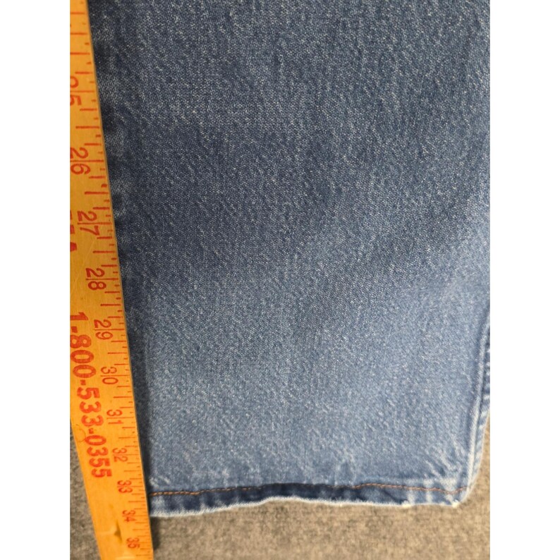 VTG Wrangler Denim Jeans Mens 38x36 Blue Distressed Denim Work Utility Western image 4