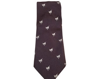 Corbata vintage Sears para hombre, Arco del Triunfo, Steer, años 70, marrón, geométrica