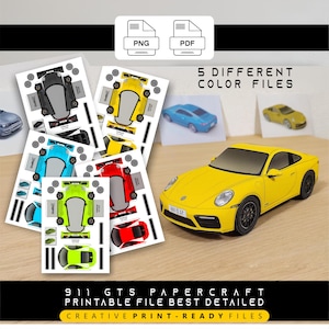 911 GTR ペーパークラフトモデル：クラシックカーDIYキット（PDF＆PNG形式）