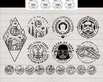 Star Wars SVG Cut Files PNG Print Ready Bundle Stormtrooper Darth Vader Dark Side