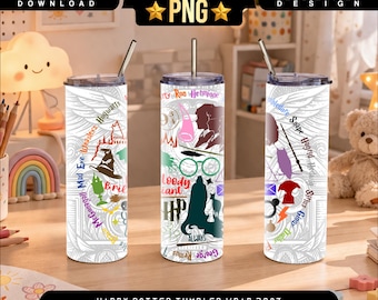 Magical Wizard Tumbler Design Sublimation PNG Designs Downloads 20 oz skinny template