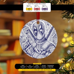 Superhero Mandala Design SVG Cut Files PNG Print Ready Bundle Digital File image 8