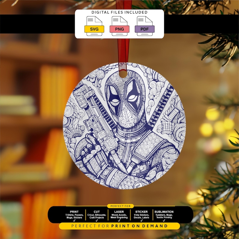 Superhero Mandala Design SVG Cut Files PNG Print Ready Bundle Digital File image 8