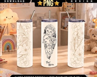 Personalized Magical Wizard Tumbler Design Sublimation PNG Designs Downloads 20 oz skinny template