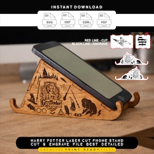 Magical Magier Laser geschnitten Telefon Stand - SVG, DXF, CDR, pdf Dateien