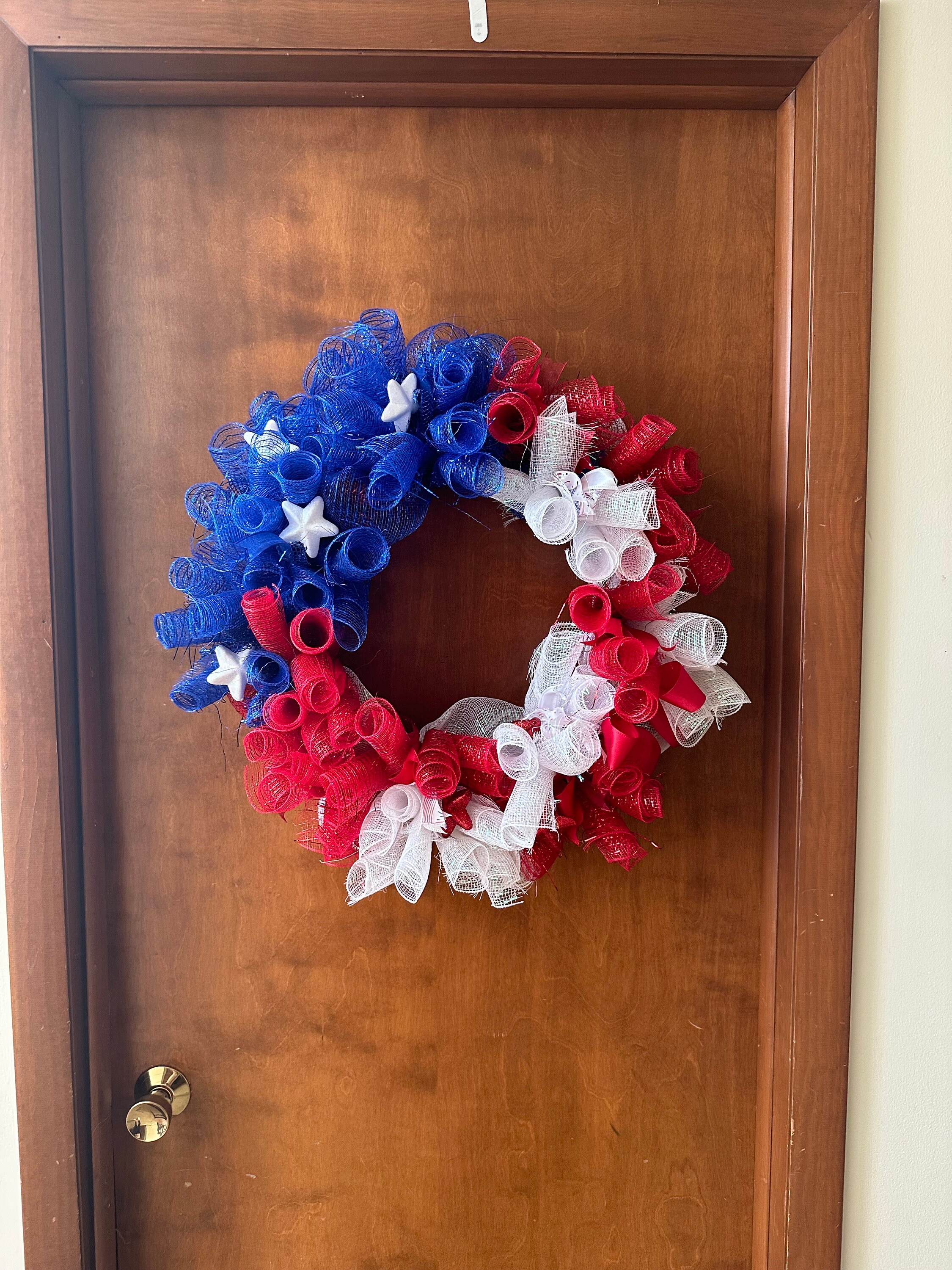 American Flag Wreath Red White and Blue Wreath Memorial Day Wreath ...