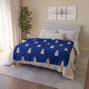 Christmas Fleece Sherpa Blanket Winter Holiday Home Decor Warm Cozy Throw Christmas Gift Idea Festive Living Room Accent Christmas gift