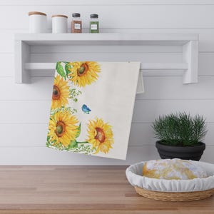 Torchon tournesol - Torchon floral, torchon en coton, torchon, décoration de ferme, cadeau hôtesse, torchon